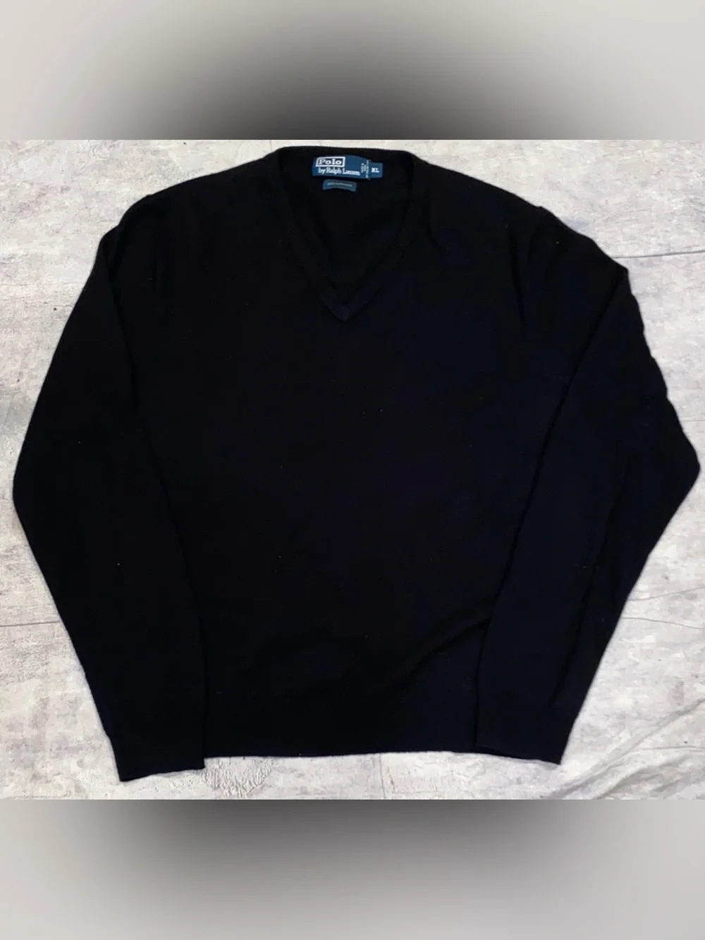 Vintage Polo Ralph Lauren 100% Cashmere Vneck Sweater Jumper Long Sleeve XL Mens